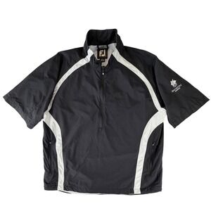 FootJoy Mens Large Short Sleeve Quarter Zip Windbreaker Encinitas Ranch Black